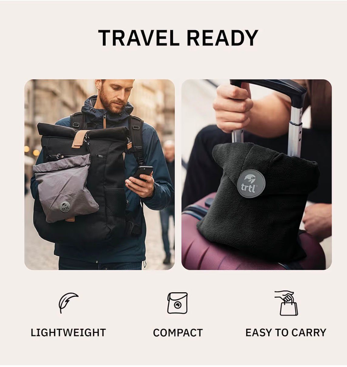 Trtl Travel Pillow adjustable front clip fastening