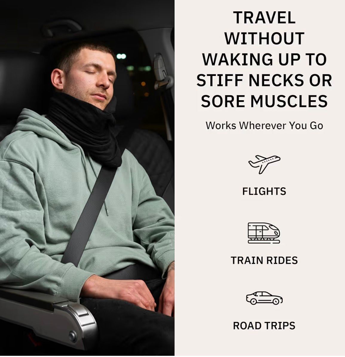 Trtl Travel Pillow worn around neck for flight and travel comfort