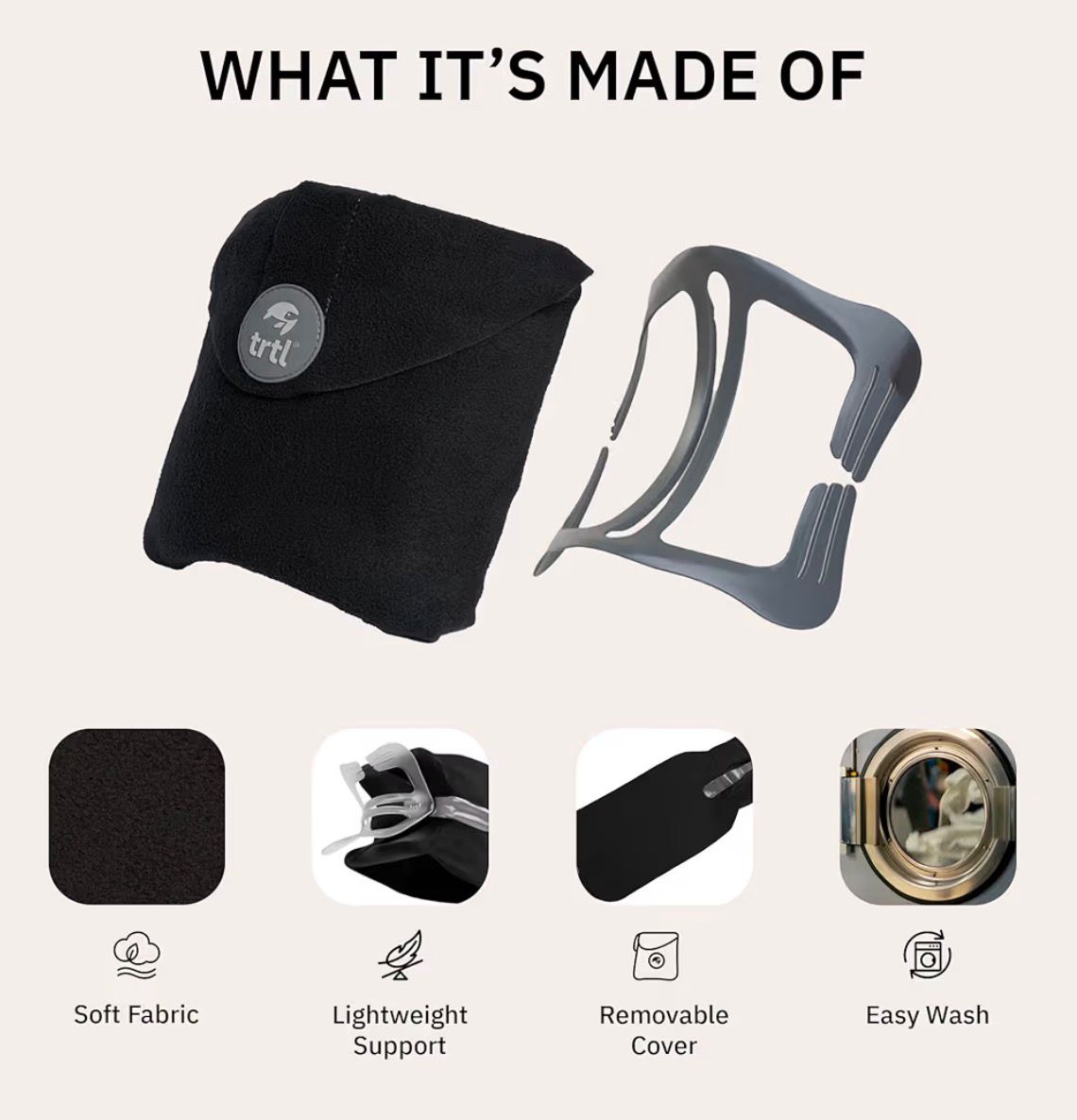 Trtl Travel Pillow in use during airplane travel