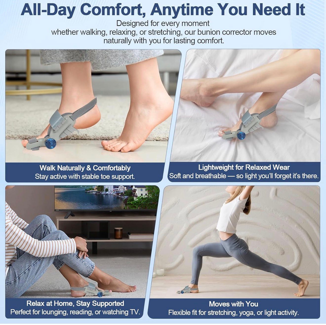 Adjustable Bunion Corrector – Comfortable Hallux Valgus Support