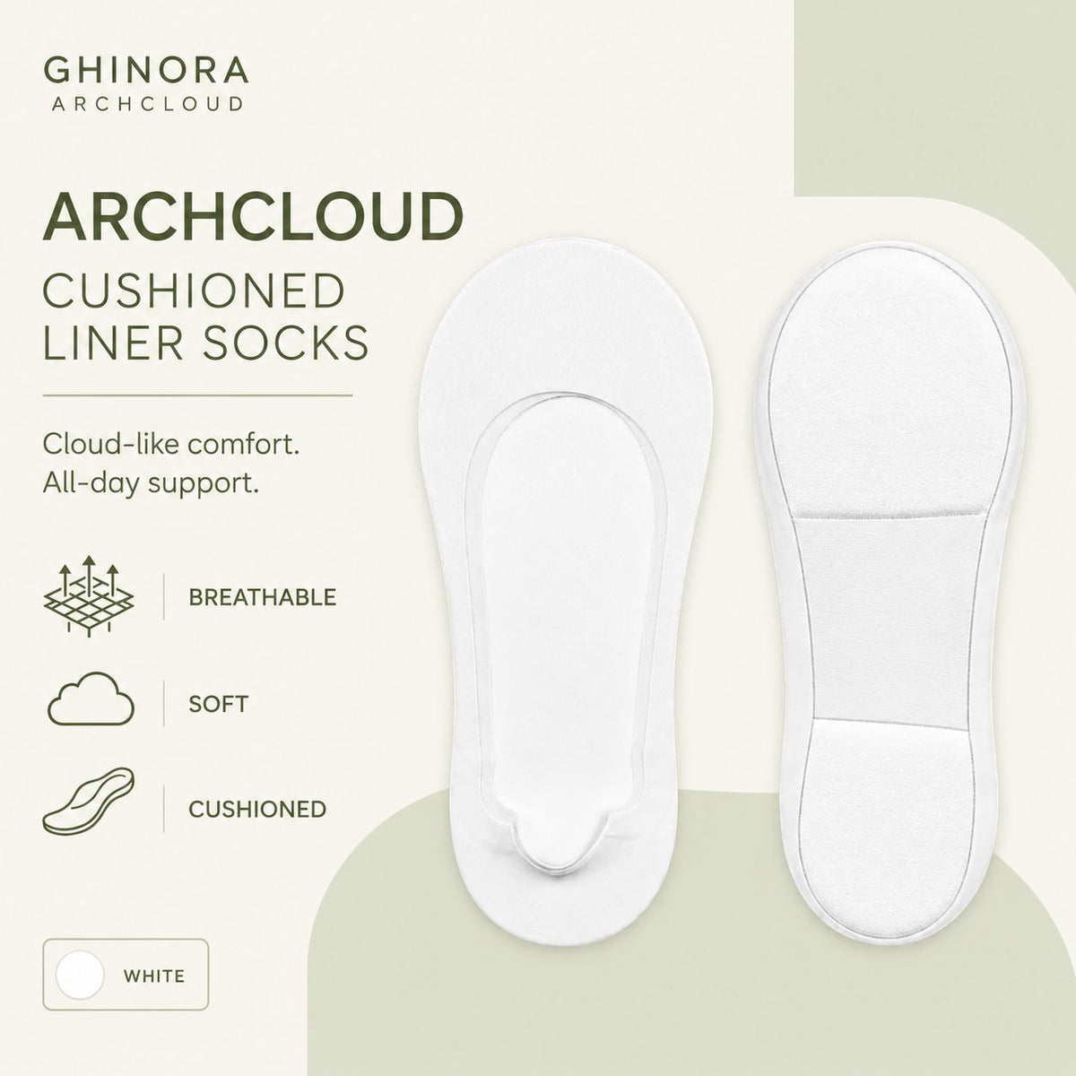 SoftStep cushioned arch support socks, box of six pairs