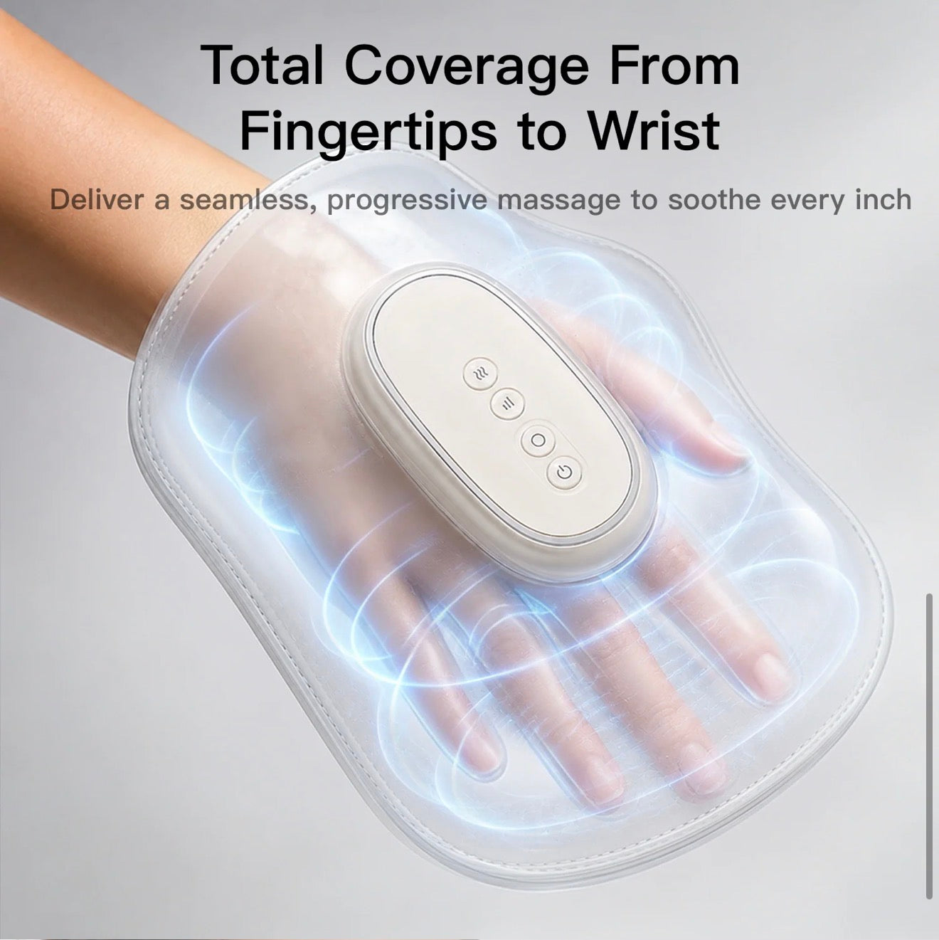 Warmhand hand massager side view showing padded interior