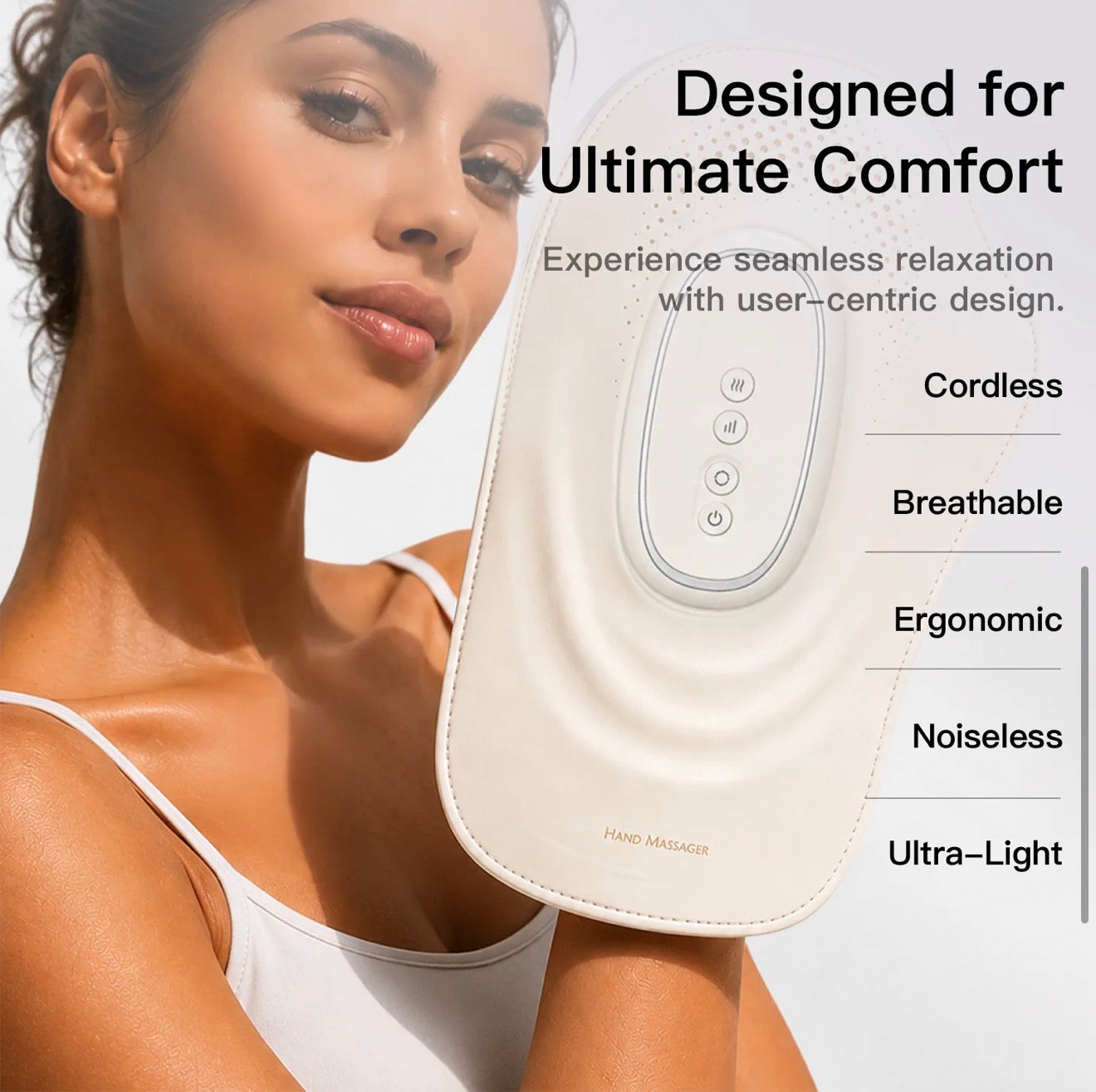Warmhand cordless hand massager with USB-C charging
