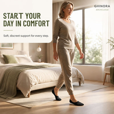SoftStep relief socks shown from the sole, cushioned heel and forefoot zones